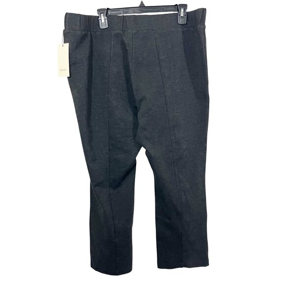 NEW Sejour Dark Gray Ponte Knit Pull On Pants Nordstrom Slit Hem - Size 2X - Picture 2 of 8